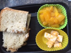 Peanut Butter & Jelly (no added real or fake sugars) Block cheese Diced up peaches