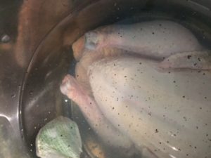 I boil my chicken for 3 hours to make my broth.